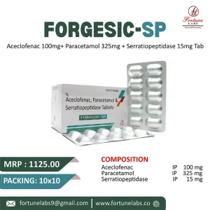 Aceclofenac, Paracetamol & Serratiopeptidase Tablets