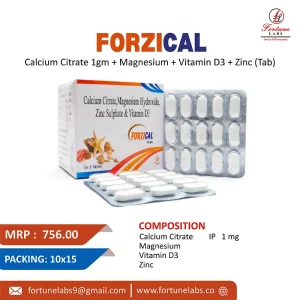 Calcium Citrate, Magnesium Hydroxide, Zinc Sulphate & Vitamin D3