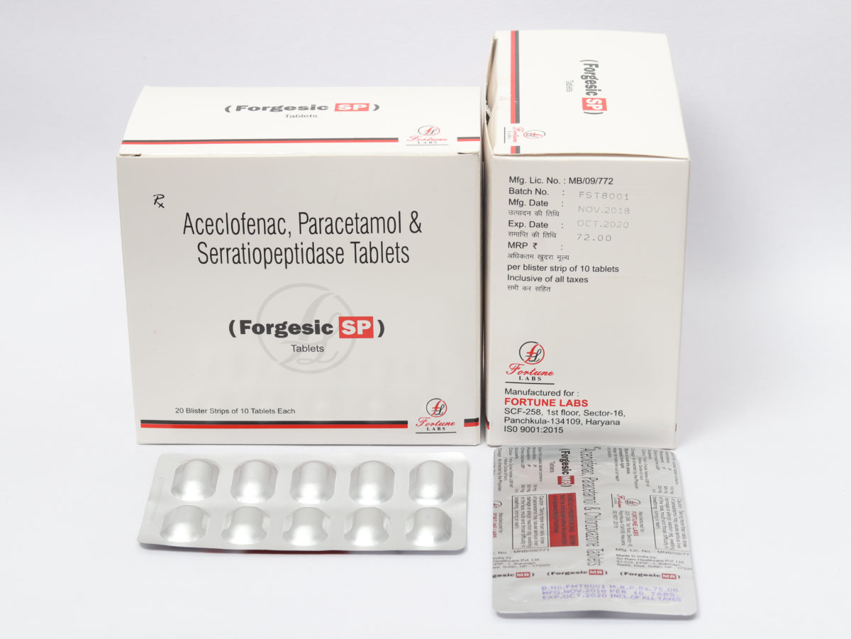 Aceclofenac 100MG + Paracetamol 325MG + Serratiopeptidase 10