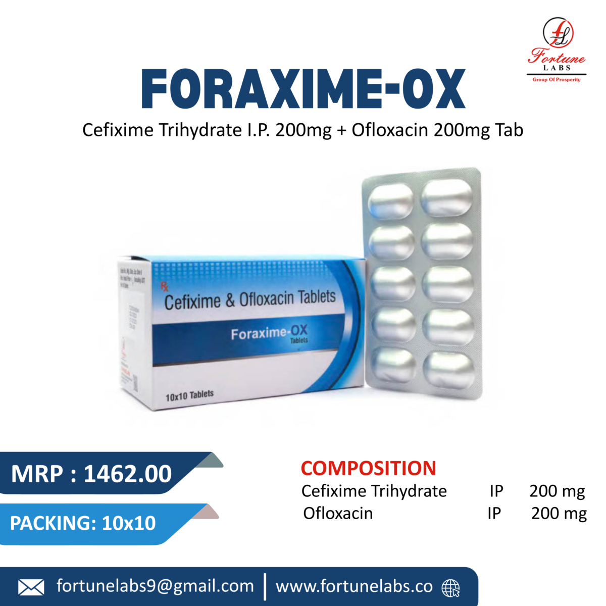 Cefixime & Ofloxacin Tablets 200MG