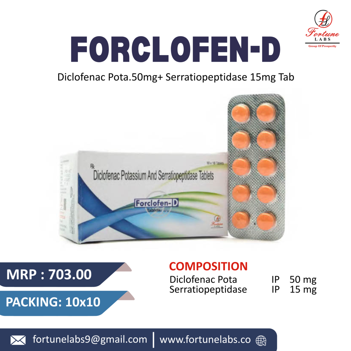 Diclofenac Potassium and Serratiopeptidase Tablets