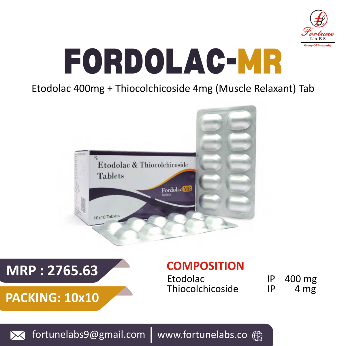 Etodolac & Thiocolchicoside Tablets