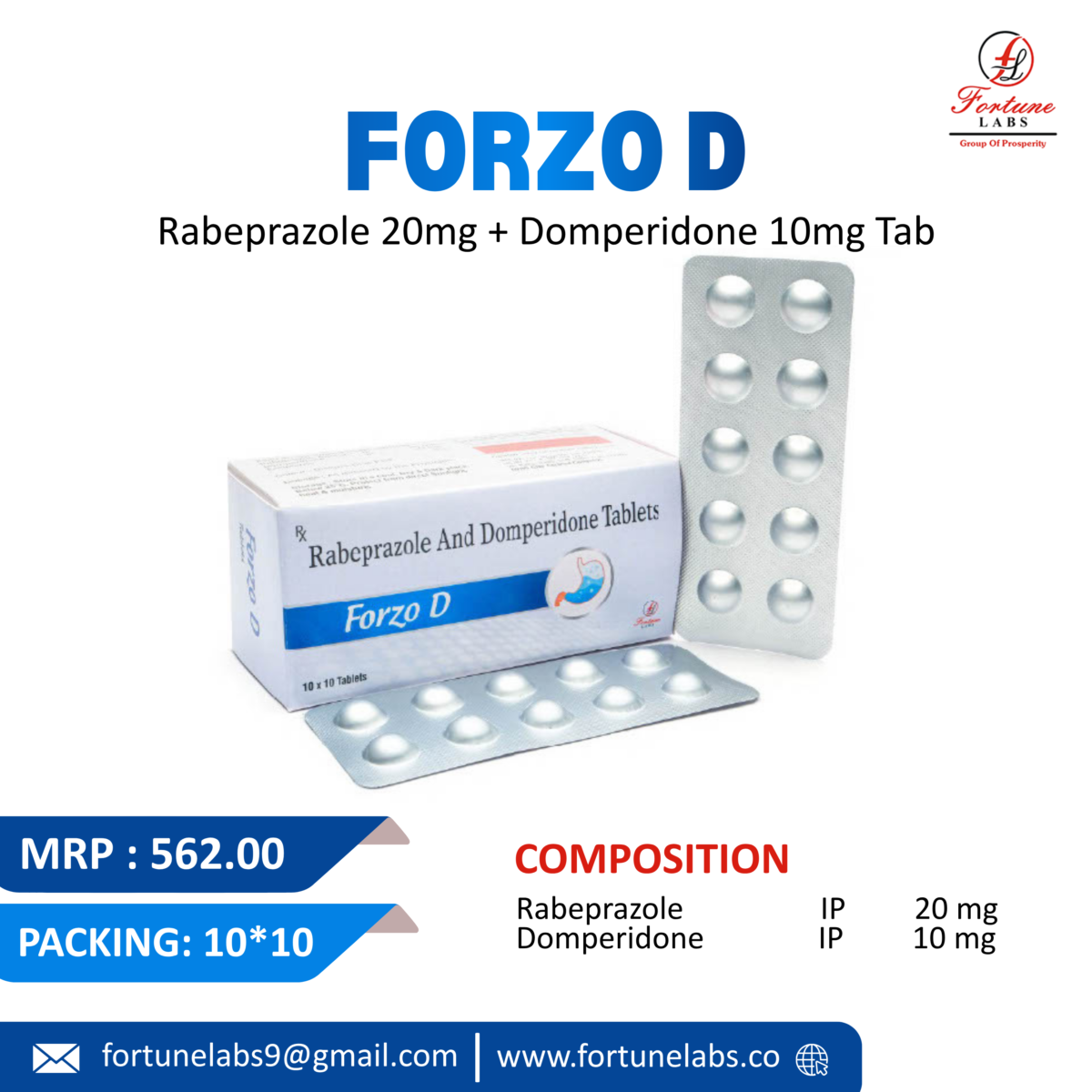 Rabeprazole Sodium & Domperidone Tablets 30MG