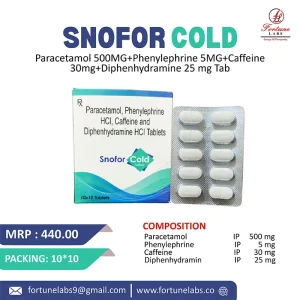 Paracetamol, Phenylephrine HCI, Caffeine and Diphenhydramine HCI Tablets