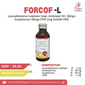 Levosalbutamol, Guaiphenesin & Ambroxol HCI Syrup 100ML