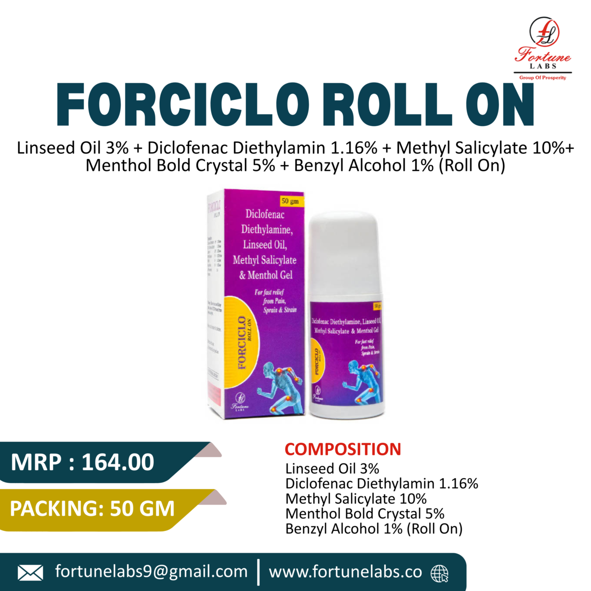 Diclofenac Diethylamine, Methyl Salicylate, Menthol & Linseed Oil