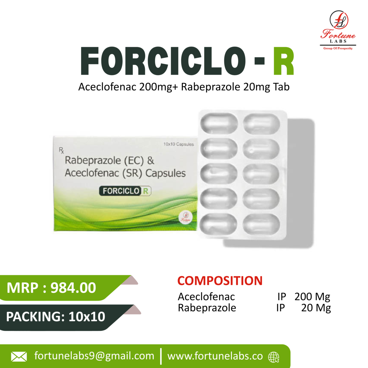 Rabeprazole (EC) & Aceclofenac (SR) Capsules