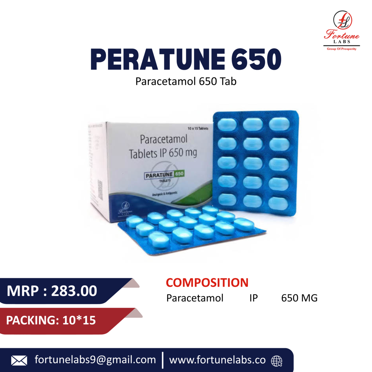 Paracetamol IP Tablets 650MG