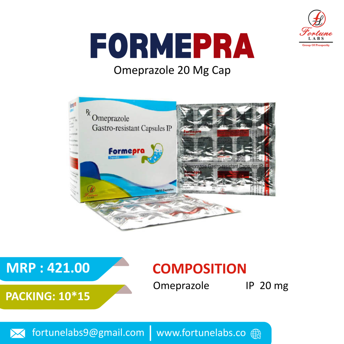 Omeprazole Gastro-resistant IP Capsules 20MG