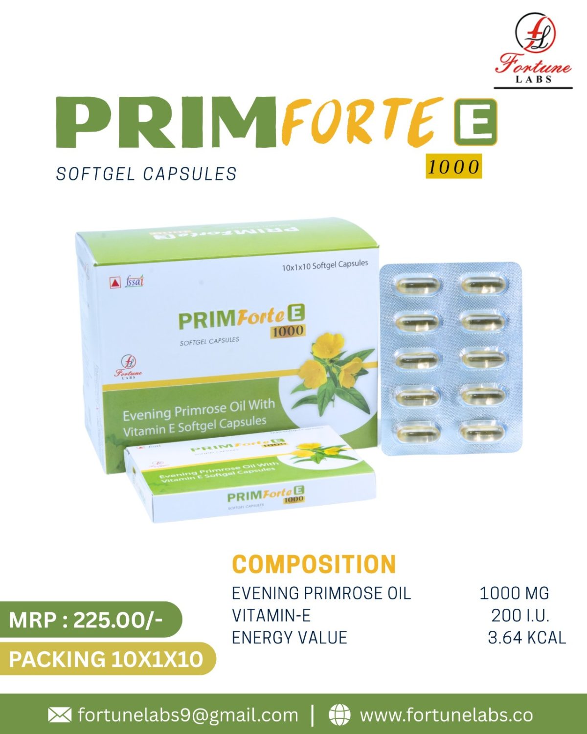 Evening Primrose Oil With Vitamin E Soft Gel Capsules