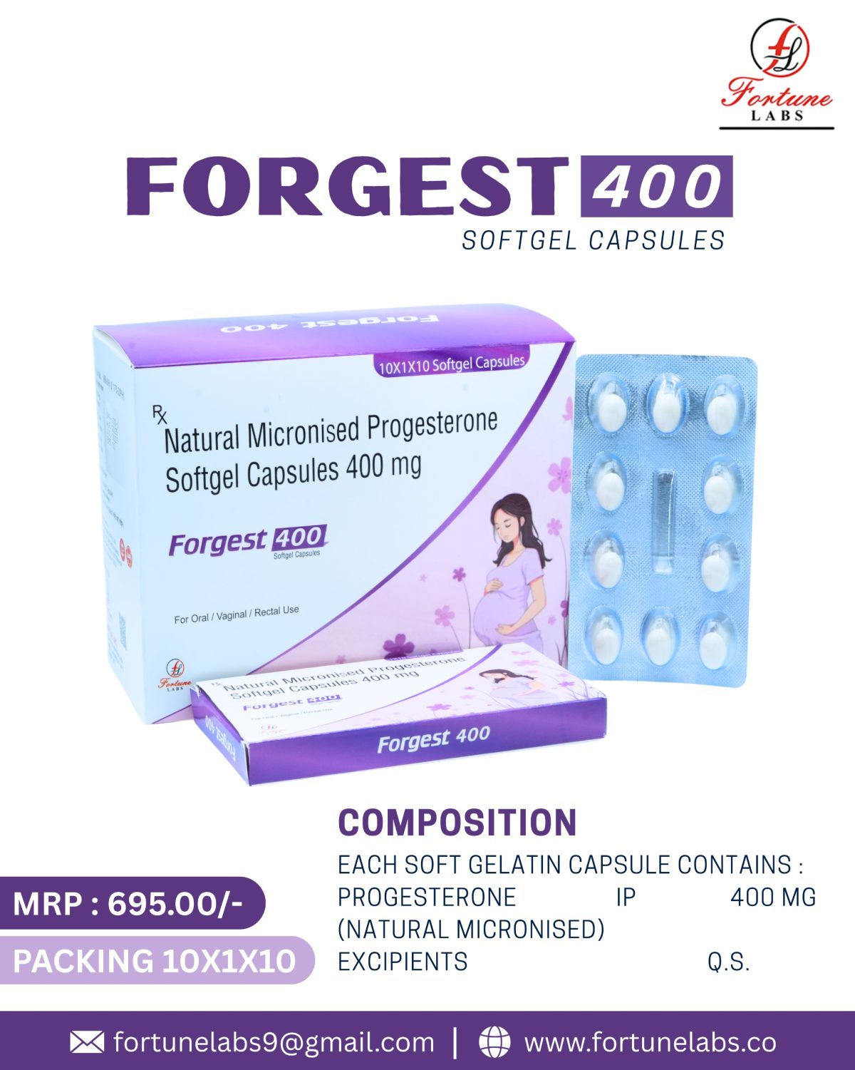 Natural Micronised Progesterone Softgel Capsules 400mg