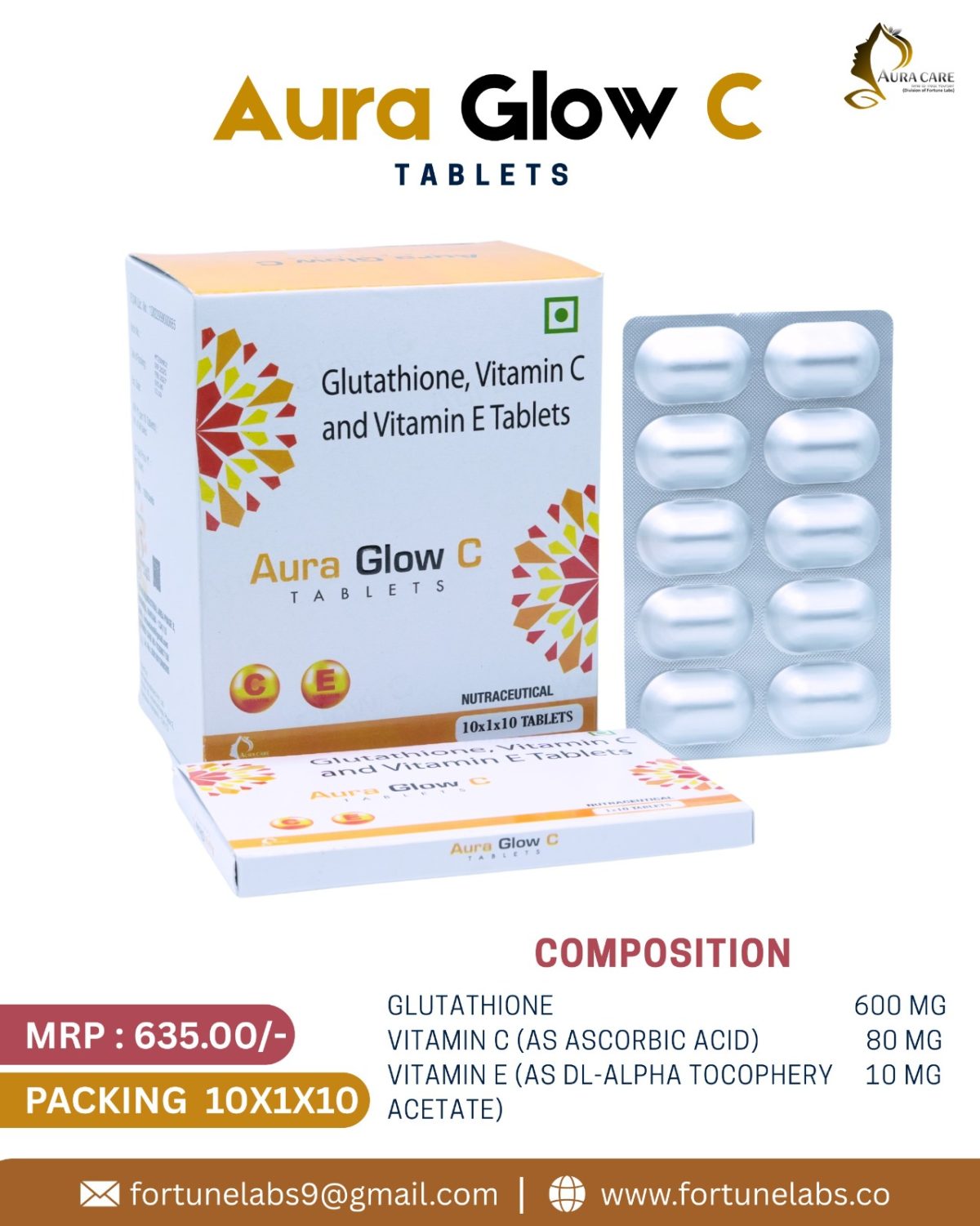 Glutathione, Vitamin C, and Vitamin E Tablets