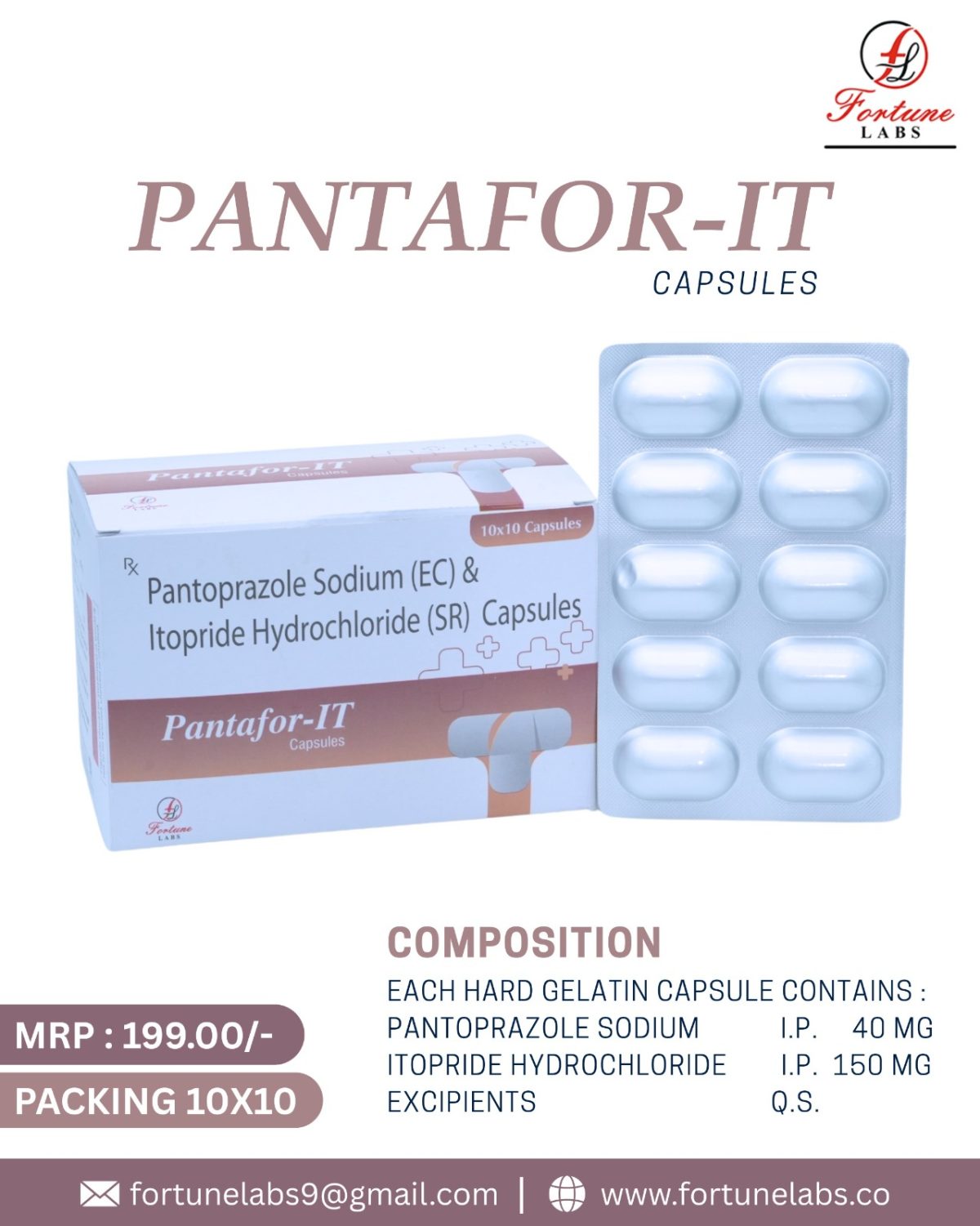 Pantoprazole Sodium (EC) & Itopride Hydrochloride (SR) Capsules