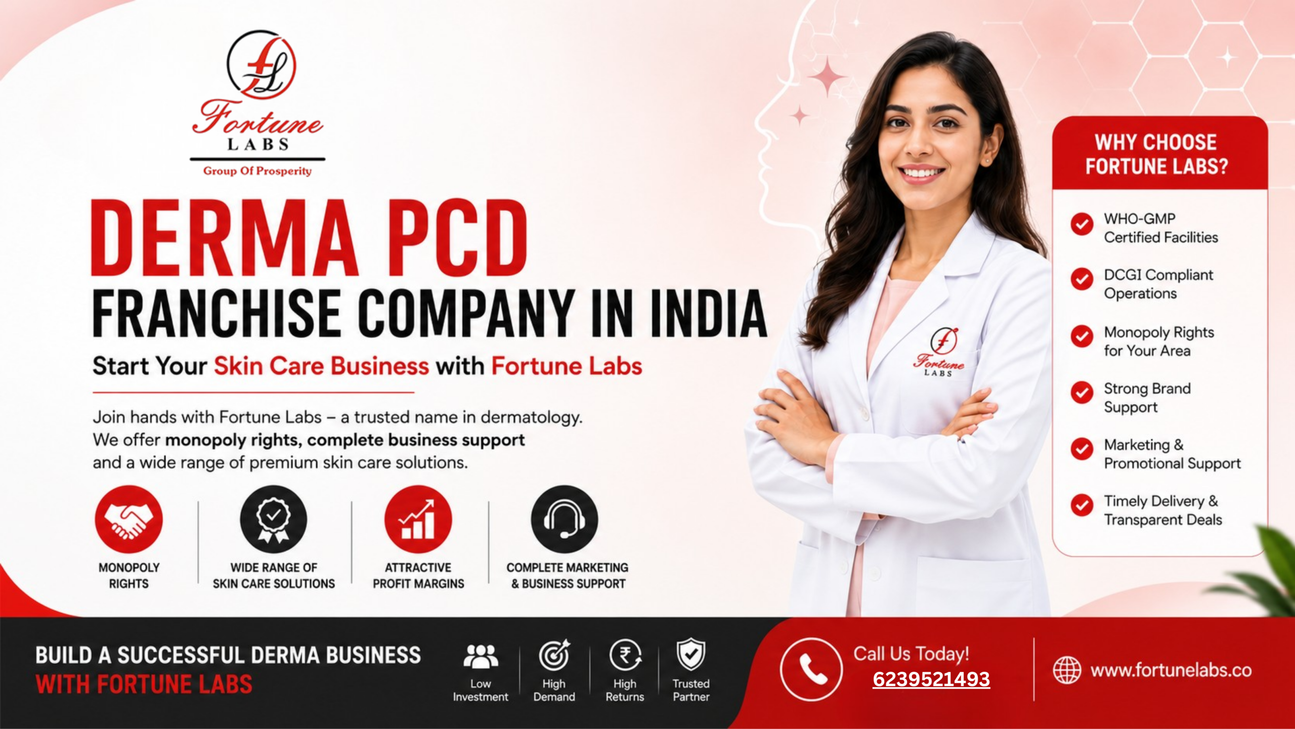 Derma PCD Franchise Company in India — Start Your Skin Care Business with Fortune Labs